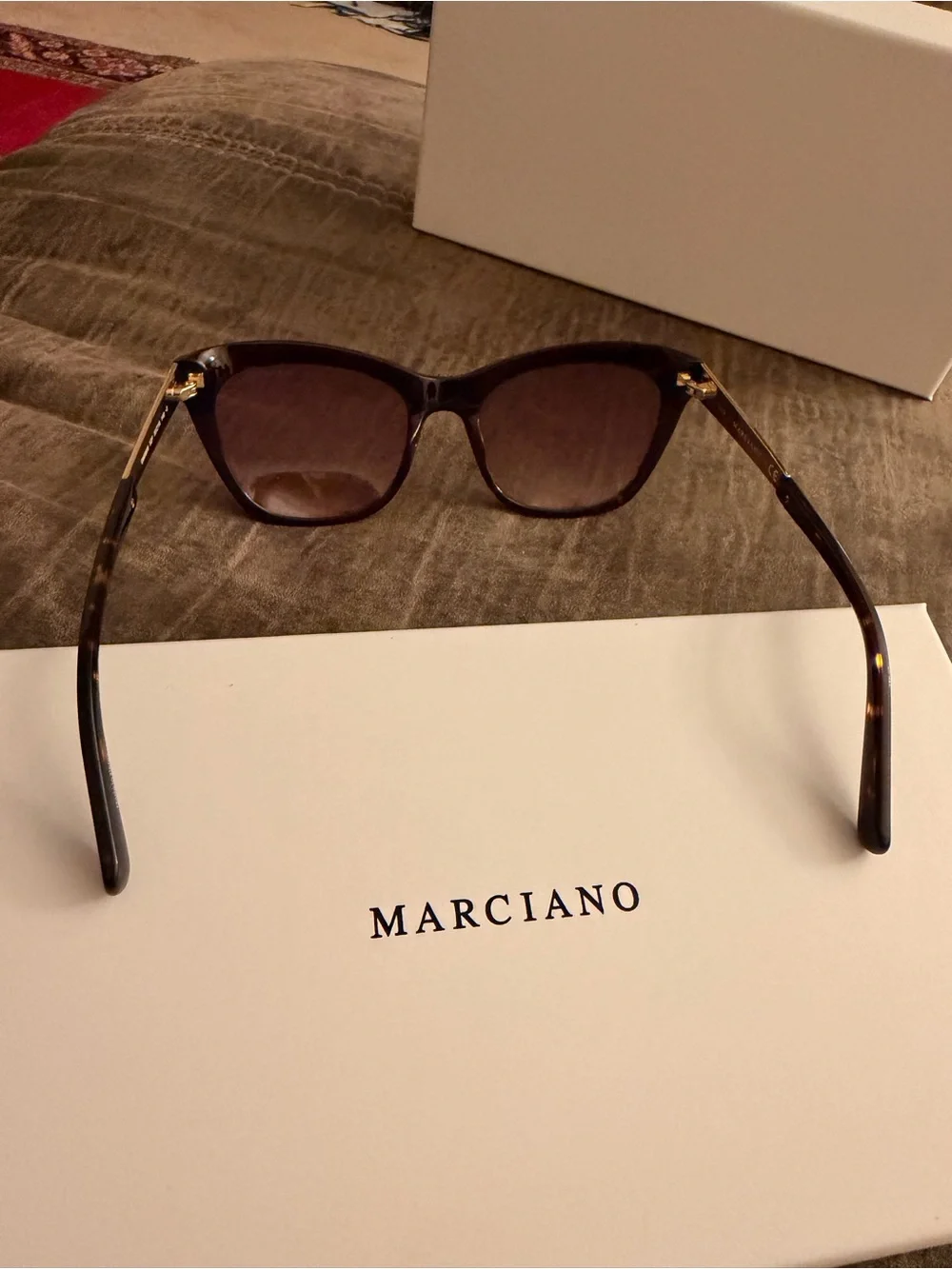 Marciano Tortoise Frame Sunglasses with Gradient Rose Lenses